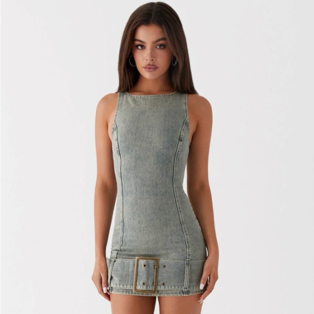 Peppermayo - Dark Matter Mini Dress - Washed Denim